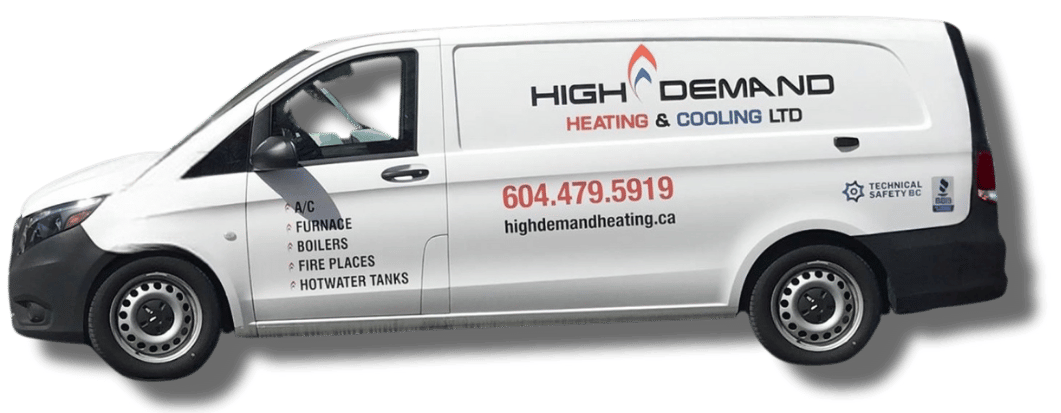 High Demand Heating heating and cooling service van for Maple Ridge HVAC calls